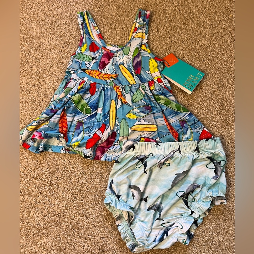 Posh Peanut Bummie Set “Wave” NWT Size 18-24M